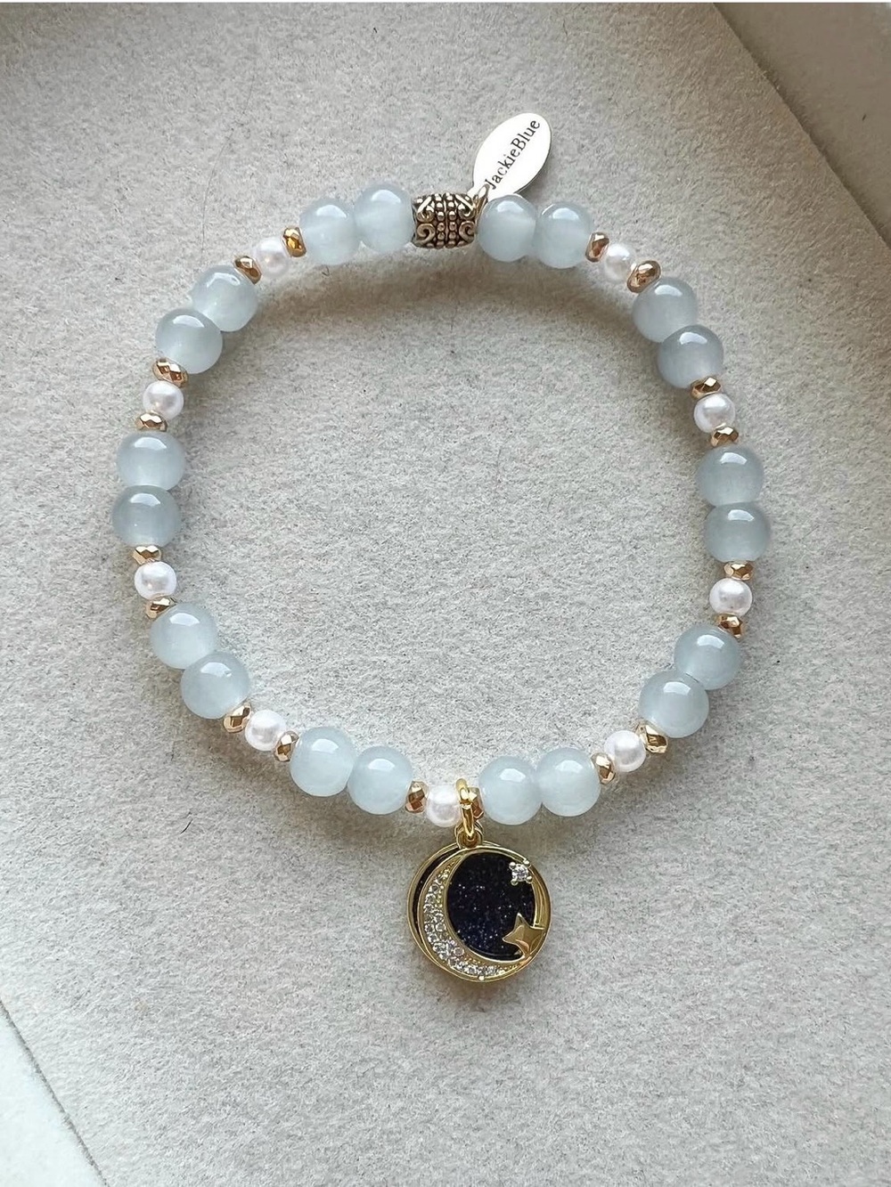 NWT Jackie Blue Handmade Moon Always Round 2025 Infertility Awareness Bracelet